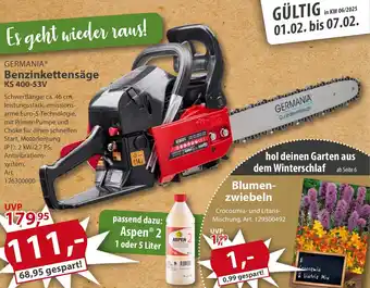 Sonderpreis Baumarkt GERMANIA Benzinkettensäge KS 400-53V Angebot