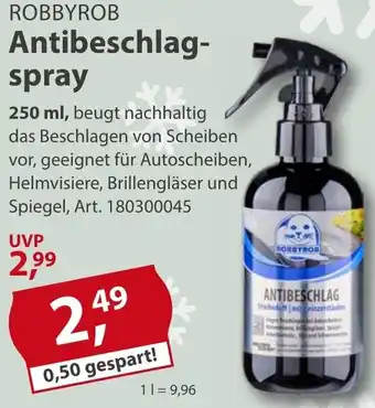 Sonderpreis Baumarkt ROBBYROB Antibeschlagspray Angebot