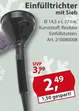 Sonderpreis Baumarkt Einfülltrichter mit Sieb Angebot