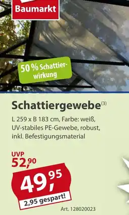 Sonderpreis Baumarkt Schattiergewebe Angebot