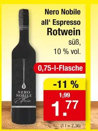 Zimmermann Nero nobile all' espresso rotwein Angebot