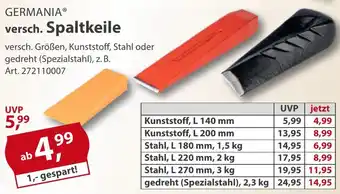 Sonderpreis Baumarkt GERMANIA versch. Spaltkeile Angebot