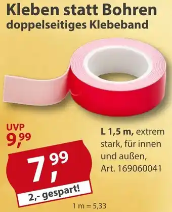 Sonderpreis Baumarkt Kleben statt Bohren doppelseitiges Klebeband Angebot