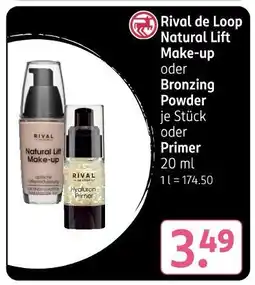 Rossmann Rival de loop natural lift make-up, bronzing powder oder primer Angebot