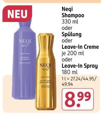 Rossmann Neqi shampoo,spülung,leave-in creme oder leave-in spray Angebot