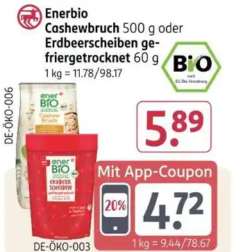 Rossmann Enerbio cashewbruch oder erdbeerscheiben gefriergetrocknet Angebot