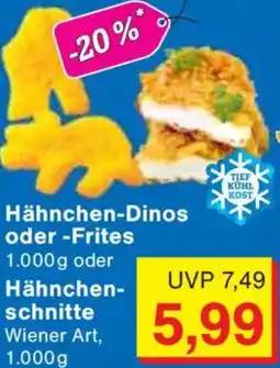 Jawoll Hähnchen-Dinos oder Frites oder Hähnchenschnitte Angebot