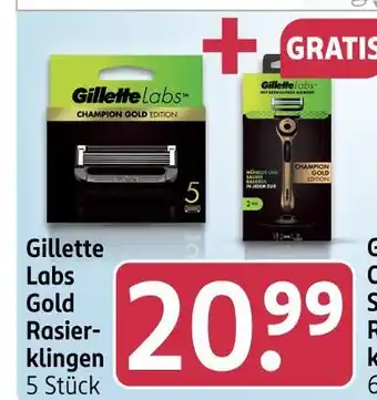 Rossmann Gillette labs gold rasierklingen oder rasierer Angebot