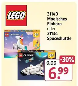 Rossmann Lego 31140 magisches einhorn oder 31134 spaceshuttle Angebot