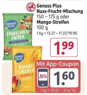 Rossmann Genuss plus nuss-frucht-mischung oder mango-streifen Angebot