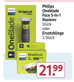 Rossmann Philips oneblade face 5-in-1 rasierer oder ersatzklinge Angebot