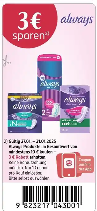 Rossmann Always rabatt Angebot