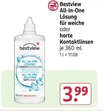 Rossmann Bestview all-in-one lösung für weiche oder harte kontaktlinsen Angebot