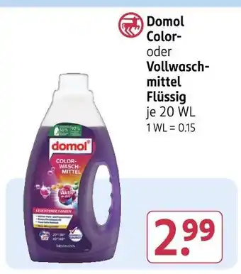 Rossmann Domol color- oder vollwaschmittel flüssig Angebot