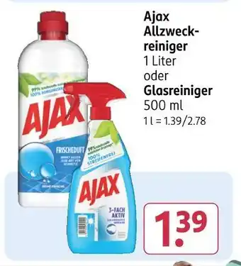 Rossmann Ajax allzweckreiniger oder glasreiniger Angebot