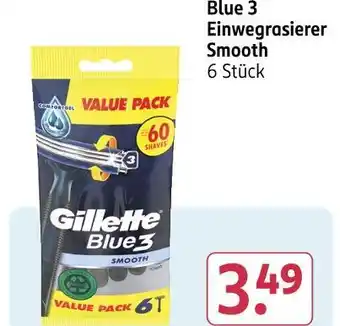 Rossmann Gillette blue 3 einwegrasierer smooth Angebot