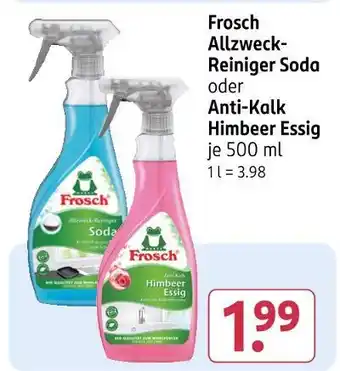 Rossmann Frosch allzweck-reiniger soda oder anti-kalk himbeer essig Angebot