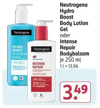 Rossmann Neutrogena hydro boost body lotion gel oder intense repair bodybalsam Angebot