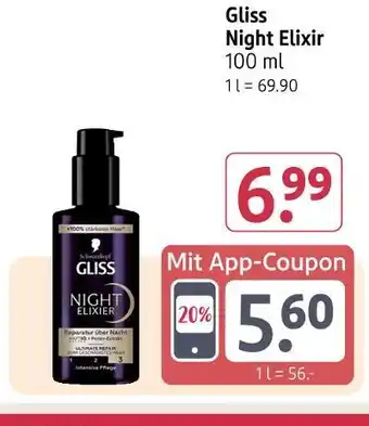 Rossmann Gliss night elixir Angebot