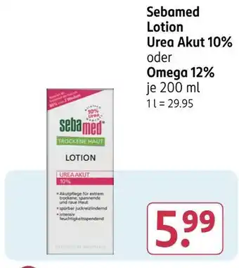 Rossmann Sebamed lotion urea akut 10% oder omega 12% Angebot