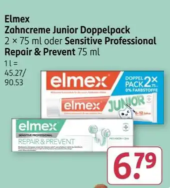 Rossmann Elmex zahncreme junior doppelpack oder sensitive professional repair & prevent Angebot