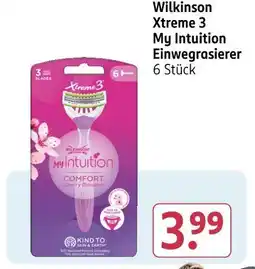 Rossmann Wilkinson xtreme 3 oder my intuition einwegrasierer Angebot