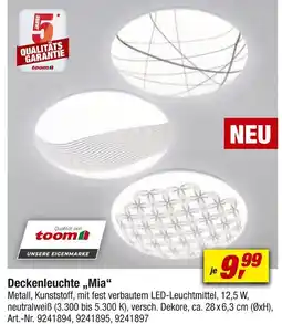 toom Baumarkt Toom deckenleuchte mia Angebot