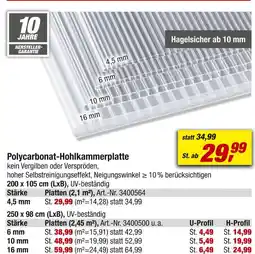 toom Baumarkt Polycarbonat-hohlkammerplatte Angebot