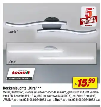 toom Baumarkt Toom deckenleuchte kira Angebot