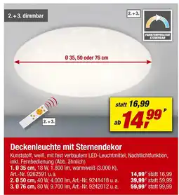 toom Baumarkt Deckenleuchte mit sternendekor Angebot