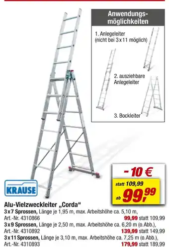 toom Baumarkt Krause alu-vielzweckleiter corda Angebot