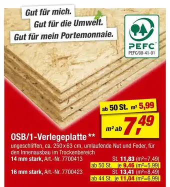 toom Baumarkt Pefc osb/1-verlegeplatte Angebot