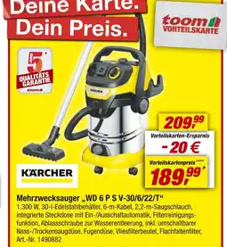 toom Baumarkt Kärcher mehrzwecksauger „wd 6 p s v-30/6/22/t“ Angebot