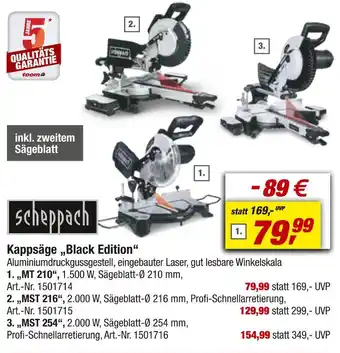 toom Baumarkt Scheppach kappsäge black edition Angebot