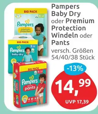 Budni Pampers pampers baby dry oder premium protection windeln oder pants Angebot