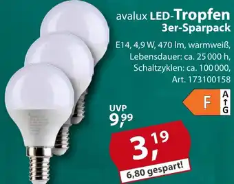 Sonderpreis Baumarkt avalux LED-Tropfen 3er-Sparpack Angebot