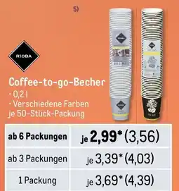 METRO RIOBA Coffee-to-go-Becher 200 ml Angebot