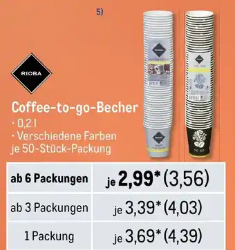 METRO RIOBA Coffee-to-go-Becher 200 ml Angebot