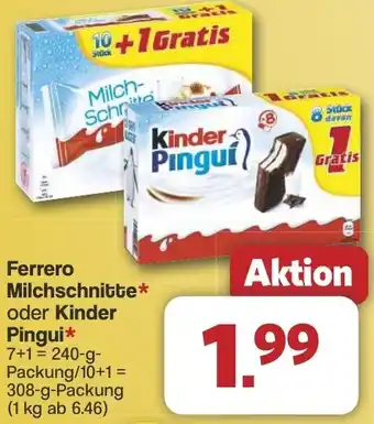 Famila Nord West Ferrero Milchschnitte oder Kinder Pingui Angebot