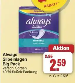 Famila Nord West Always Slipeinlagen Big Pack Angebot