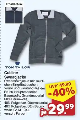 Famila Nord West TOM TAILOR Cutline Sweatjacke Angebot