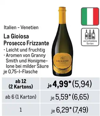 METRO La Gioiosa Prosecco Frizzante Angebot