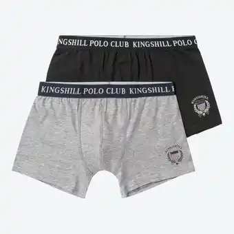 NKD Kingshill Polo Club Herren-Retroshorts mit bedrucktem Bund, 2er-Pack Angebot