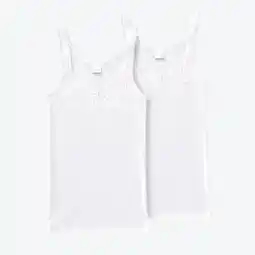 NKD Damen-Unterhemd mit Spitzenbesatz, 2er-Pack Angebot