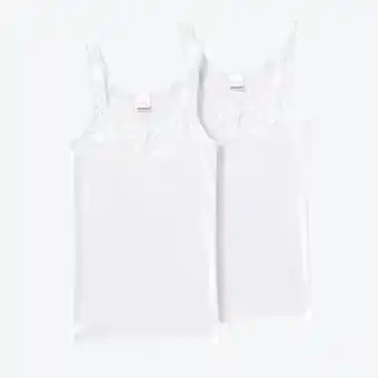 NKD Damen-Unterhemd mit Spitzenbesatz, 2er-Pack Angebot