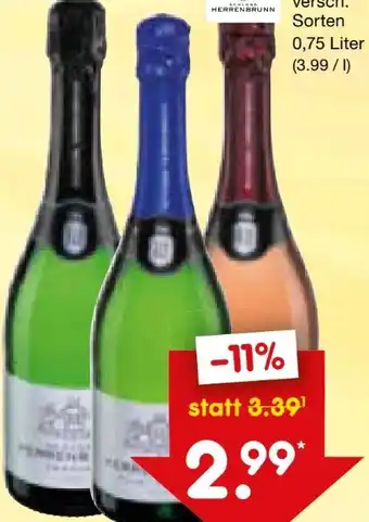 Netto Marken-Discount Schloss Herrenbrunn Sekt halbtrocken Angebot