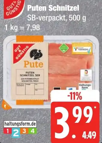 Edeka Frischemarkt GUT & GÜNSTIG Puten Schnitzel Angebot