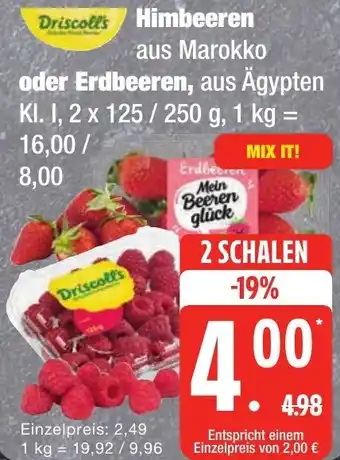 Edeka Frischemarkt Driscoll's Himbeeren oder Erdbeeren Angebot