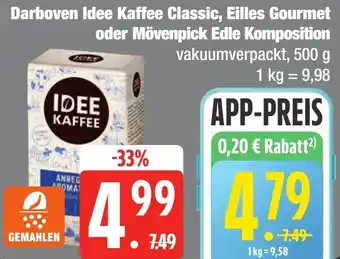 Edeka Frischemarkt Darboven Idee Kaffee Classic, Eilles Gourmet oder Mövenpick Edle Komposition Angebot