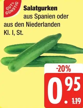 Edeka Frischemarkt Gut & Günstig Salatgurken Angebot